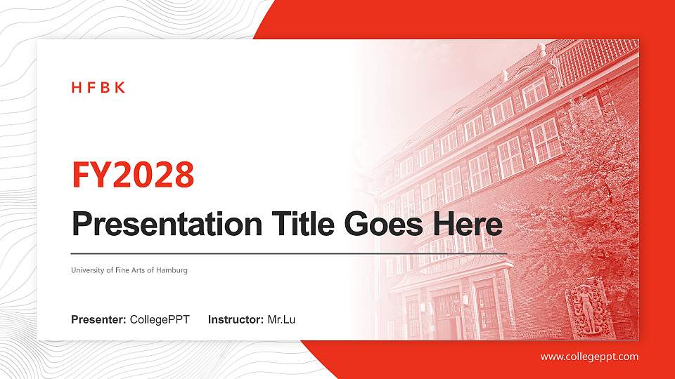 University of Fine Arts of Hamburg Academic Presentation/Research Findings Report PPT Template16:9 ratio PPT effect preview image