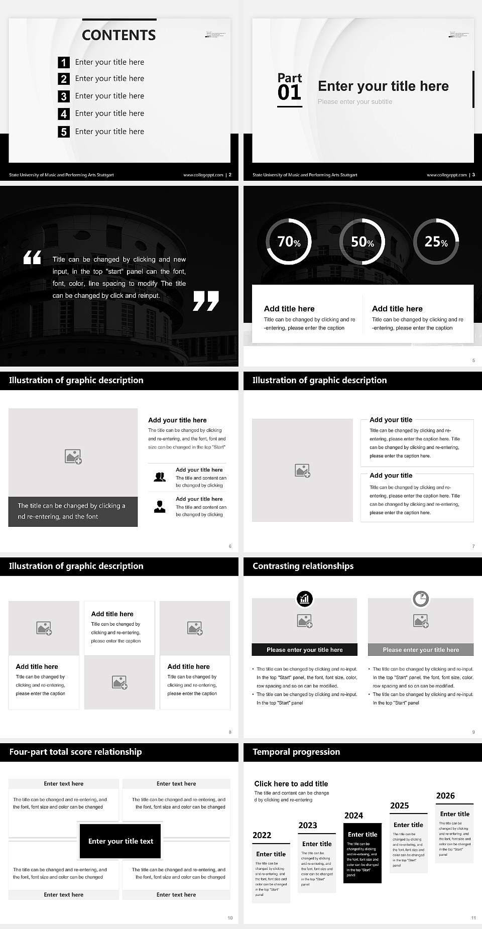 State University of Music and Performing Arts Stuttgart Thesis Proposal/Graduation Defense PPT Template4:3 ratio PPT effect preview image2