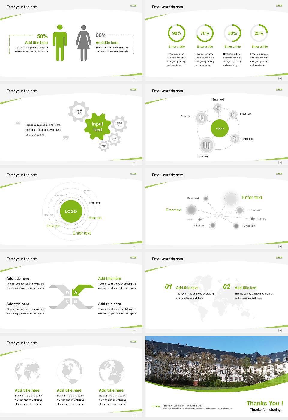 University of Applied Sciences Mittelhessen (THM) – Wetzlar campus Course/Courseware Creation PPT Template16:9 ratio PPT effect preview image4