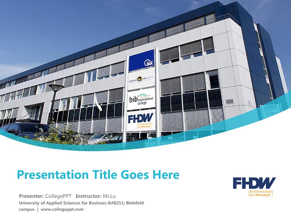University of Applied Sciences for Business – Bielefeld campus Course/Courseware Creation PPT Template4:3 ratio PPT effect preview image5