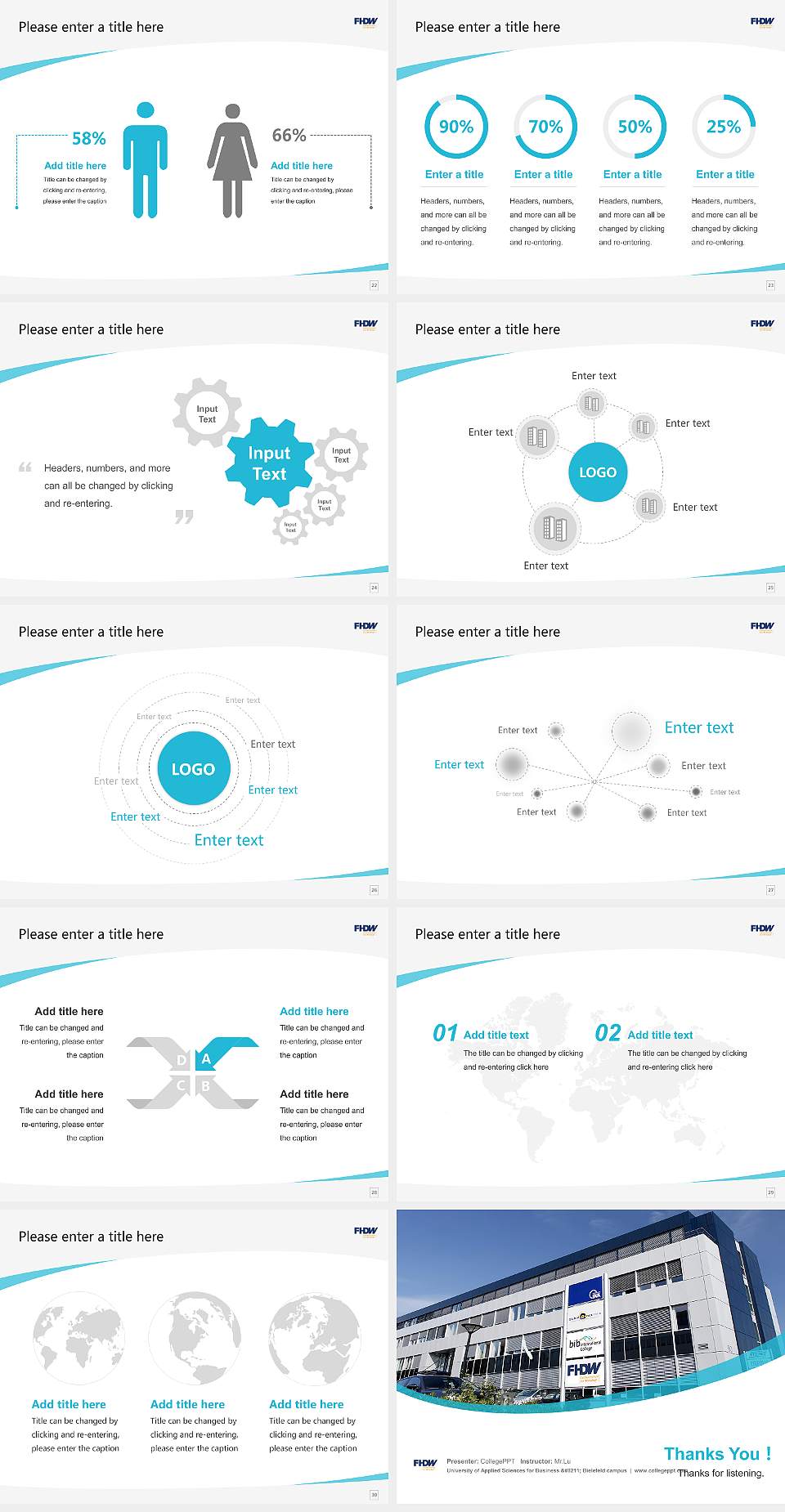 University of Applied Sciences for Business – Bielefeld campus Course/Courseware Creation PPT Template4:3 ratio PPT effect preview image4