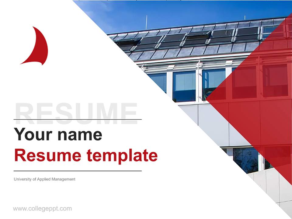 University of Applied Management Resume PPT Template4:3 ratio PPT effect preview image5