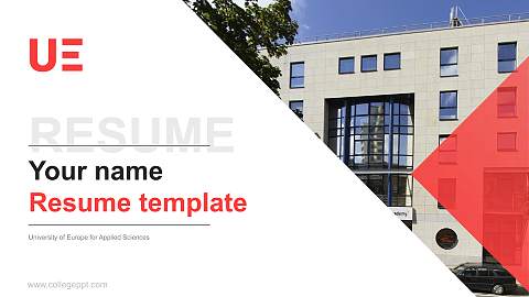 University of Europe for Applied Sciences Resume PPT Template