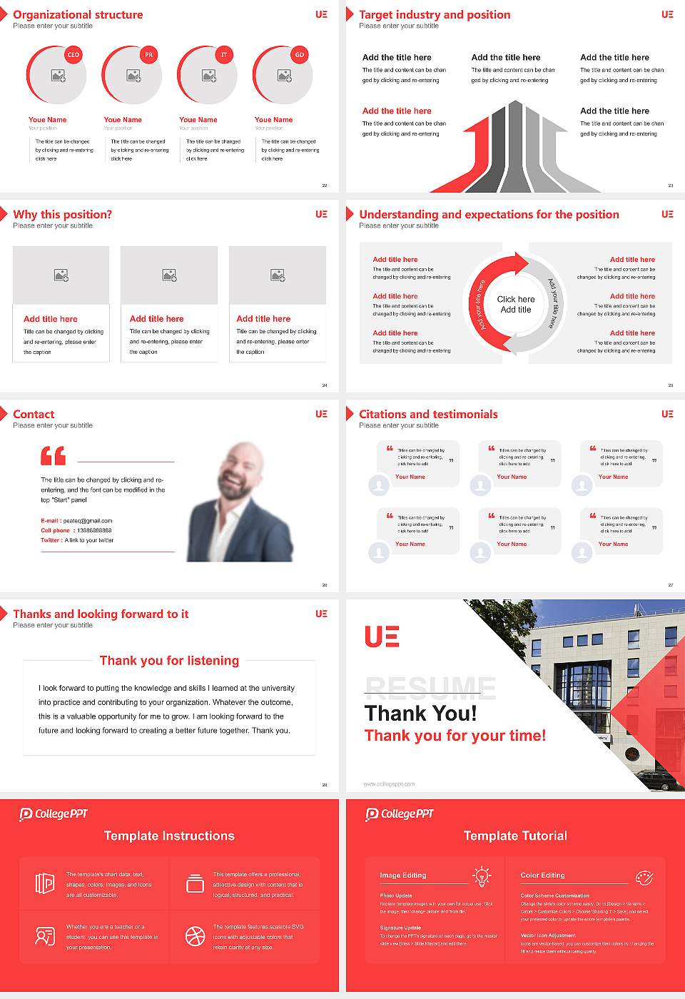 University of Europe for Applied Sciences Resume PPT Template16:9 ratio PPT effect preview image4