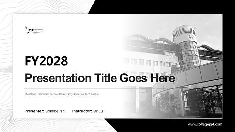 Rhineland-Palatinate Technical University Kaiserslautern-Landau Academic Presentation/Research Findings Report PPT Template