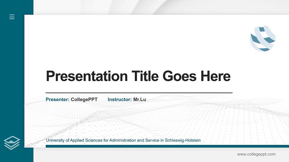 University of Applied Sciences for Administration and Service in Schleswig-Holstein Thesis Proposal/Graduation Defense PPT Template16:9 ratio PPT effect preview image