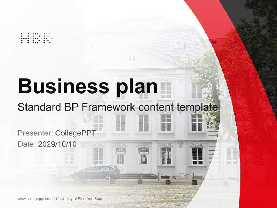 University of Fine Arts Saar Competition/Entrepreneurship Contest PPT Template4:3 ratio PPT effect preview image9