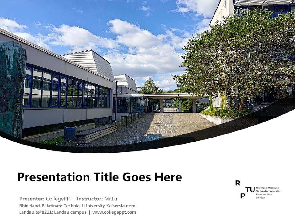 Rhineland-Palatinate Technical University Kaiserslautern-Landau – Landau campus Course/Courseware Creation PPT Template4:3 ratio PPT effect preview image5