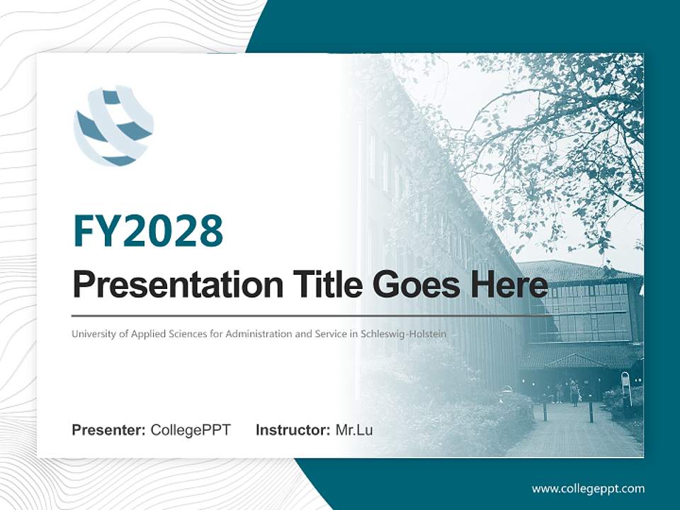 University of Applied Sciences for Administration and Service in Schleswig-Holstein Academic Presentation/Research Findings Report PPT Template4:3 ratio PPT effect preview image5