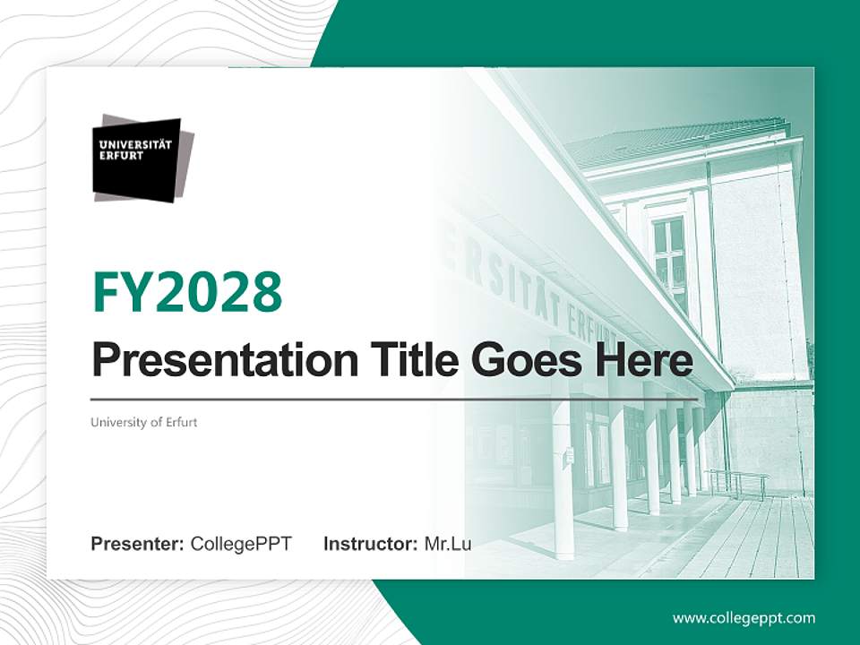 University of Erfurt Academic Presentation/Research Findings Report PPT Template4:3 ratio PPT effect preview image5