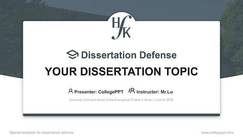 University of Church Music of the Evangelical Church in Baden Graduation Thesis Defense PPT Template