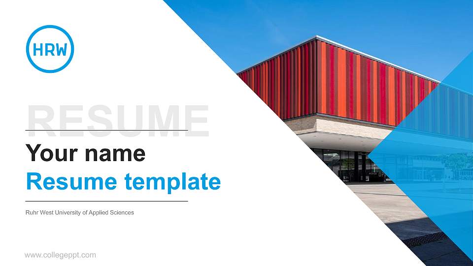 Ruhr West University of Applied Sciences Resume PPT Template16:9 ratio PPT effect preview image
