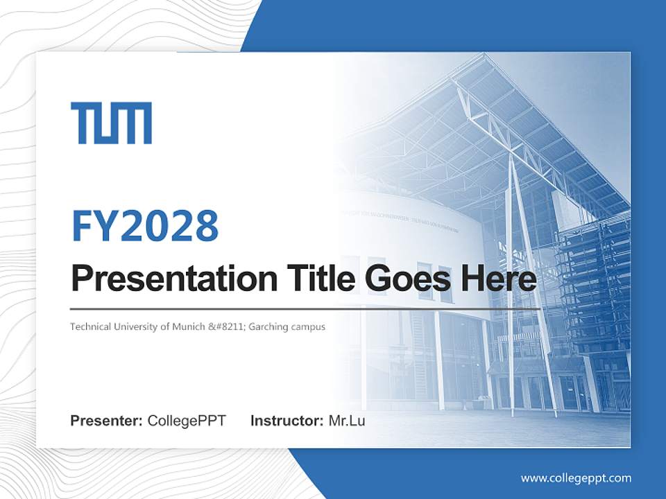 Technical University of Munich – Garching campus Academic Presentation/Research Findings Report PPT Template4:3 ratio PPT effect preview image5