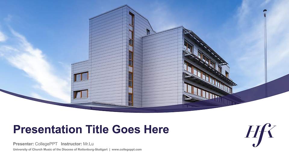 University of Church Music of the Diocese of Rottenburg-Stuttgart Course/Courseware Creation PPT Template16:9 ratio PPT effect preview image