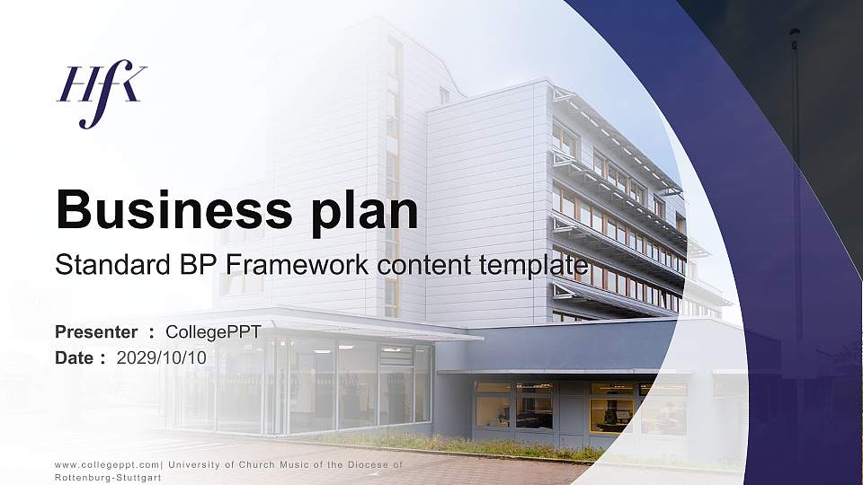 University of Church Music of the Diocese of Rottenburg-Stuttgart Competition/Entrepreneurship Contest PPT Template16:9 ratio PPT effect preview image