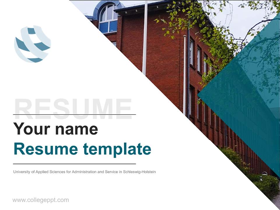 University of Applied Sciences for Administration and Service in Schleswig-Holstein Resume PPT Template4:3 ratio PPT effect preview image5