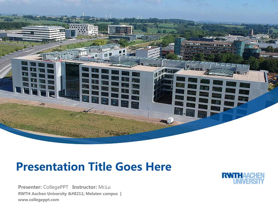 RWTH Aachen University – Melaten campus Course/Courseware Creation PPT Template4:3 ratio PPT effect preview image5