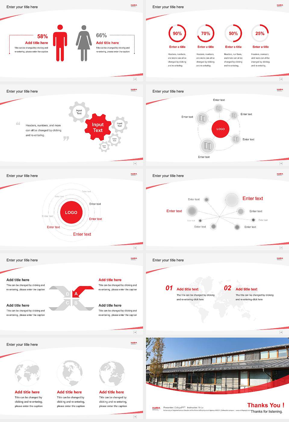 University of Applied Labour Studies of the Federal Employment Agency – Schwerin campus Course/Courseware Creation PPT Template16:9 ratio PPT effect preview image4