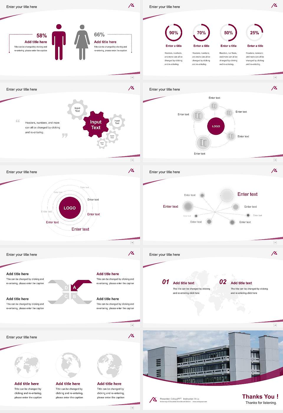 University of Education Schwäbisch Gmünd Course/Courseware Creation PPT Template16:9 ratio PPT effect preview image4