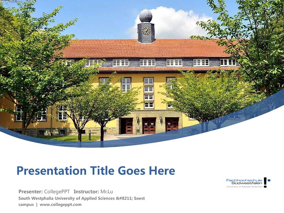South Westphalia University of Applied Sciences – Soest campus Course/Courseware Creation PPT Template4:3 ratio PPT effect preview image5
