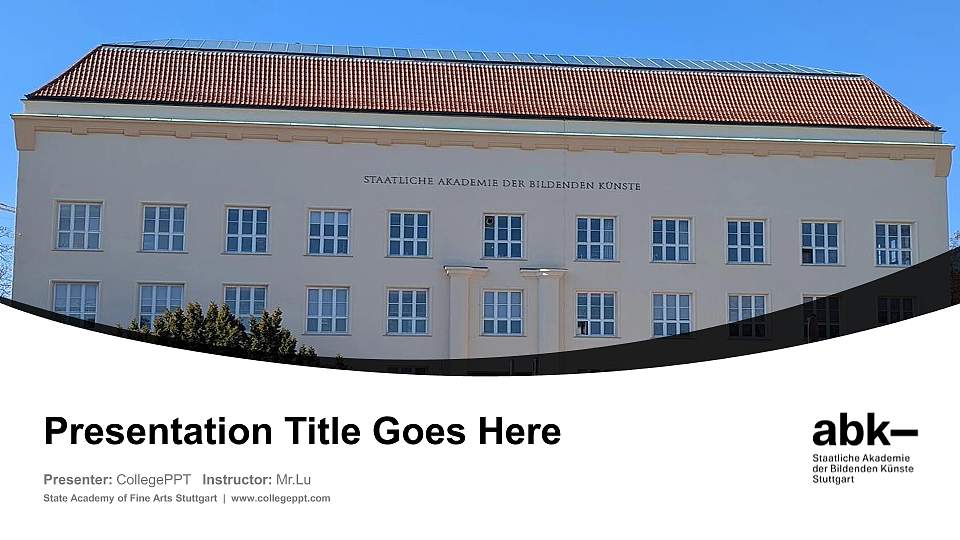 State Academy of Fine Arts Stuttgart Course/Courseware Creation PPT Template16:9 ratio PPT effect preview image