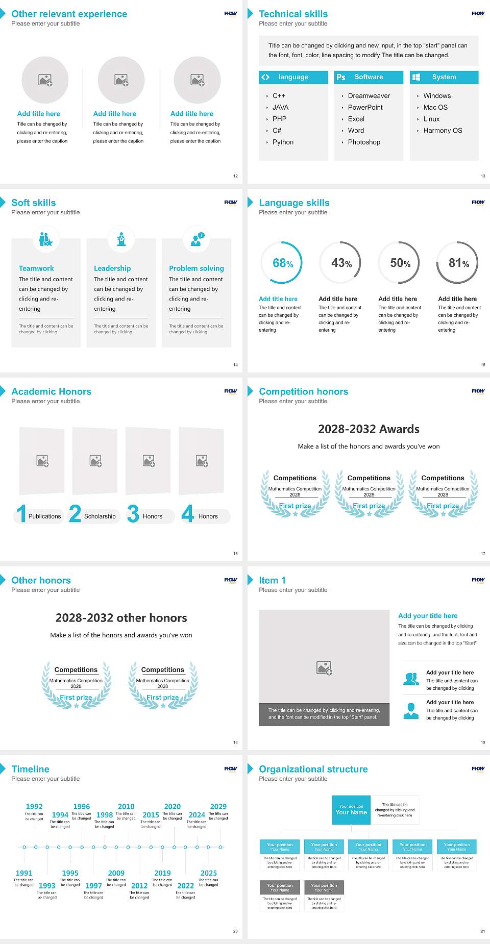 University of Applied Sciences for Business Resume PPT Template4:3 ratio PPT effect preview image3
