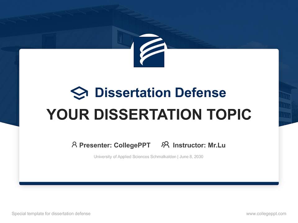 University of Applied Sciences Schmalkalden Graduation Thesis Defense PPT Template4:3 ratio PPT effect preview image7