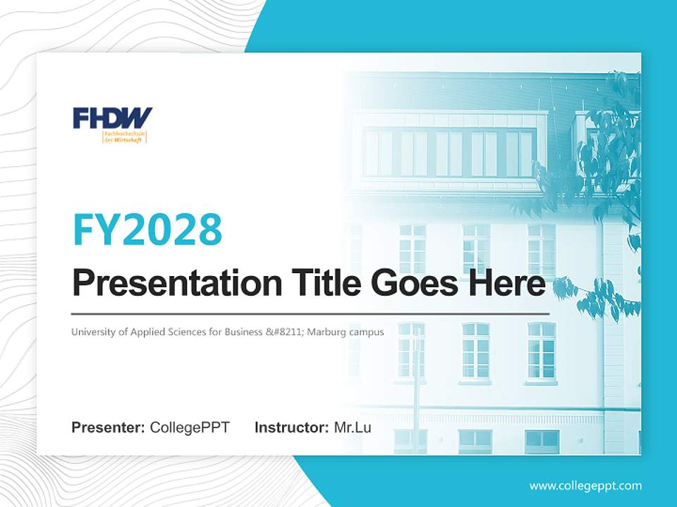 University of Applied Sciences for Business – Marburg campus Academic Presentation/Research Findings Report PPT Template4:3 ratio PPT effect preview image5