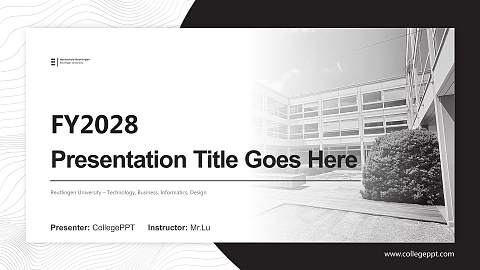 Reutlingen University – Technology, Business, Informatics, Design Academic Presentation/Research Findings Report PPT Template