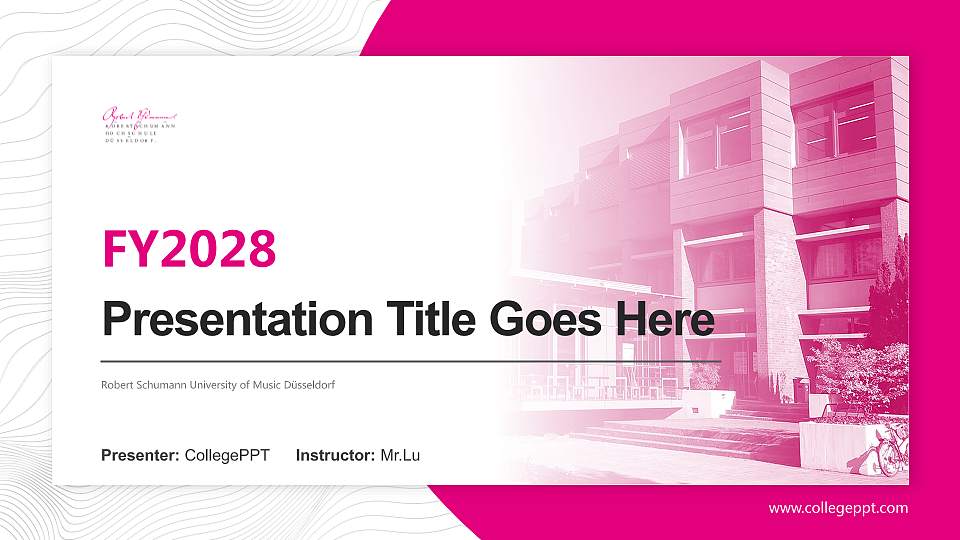 Robert Schumann University of Music Düsseldorf Academic Presentation/Research Findings Report PPT Template16:9 ratio PPT effect preview image