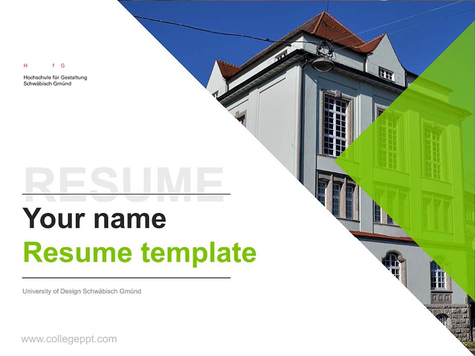 University of Design Schwäbisch Gmünd Resume PPT Template4:3 ratio PPT effect preview image5