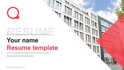 Quadriga University of Applied Sciences Resume PPT Template