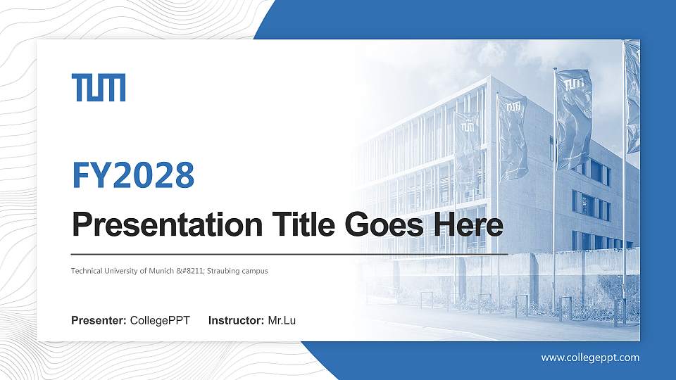 Technical University of Munich – Straubing campus Academic Presentation/Research Findings Report PPT Template16:9 ratio PPT effect preview image