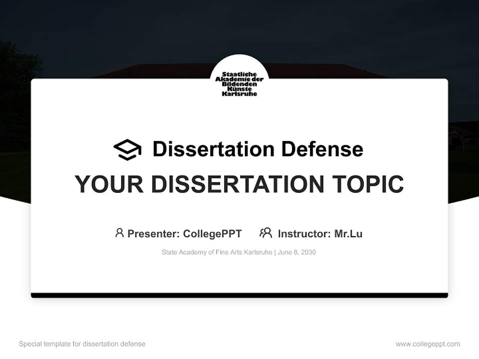 State Academy of Fine Arts Karlsruhe Graduation Thesis Defense PPT Template4:3 ratio PPT effect preview image7
