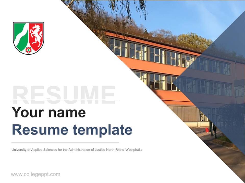 University of Applied Sciences for the Administration of Justice North Rhine-Westphalia Resume PPT Template4:3 ratio PPT effect preview image5