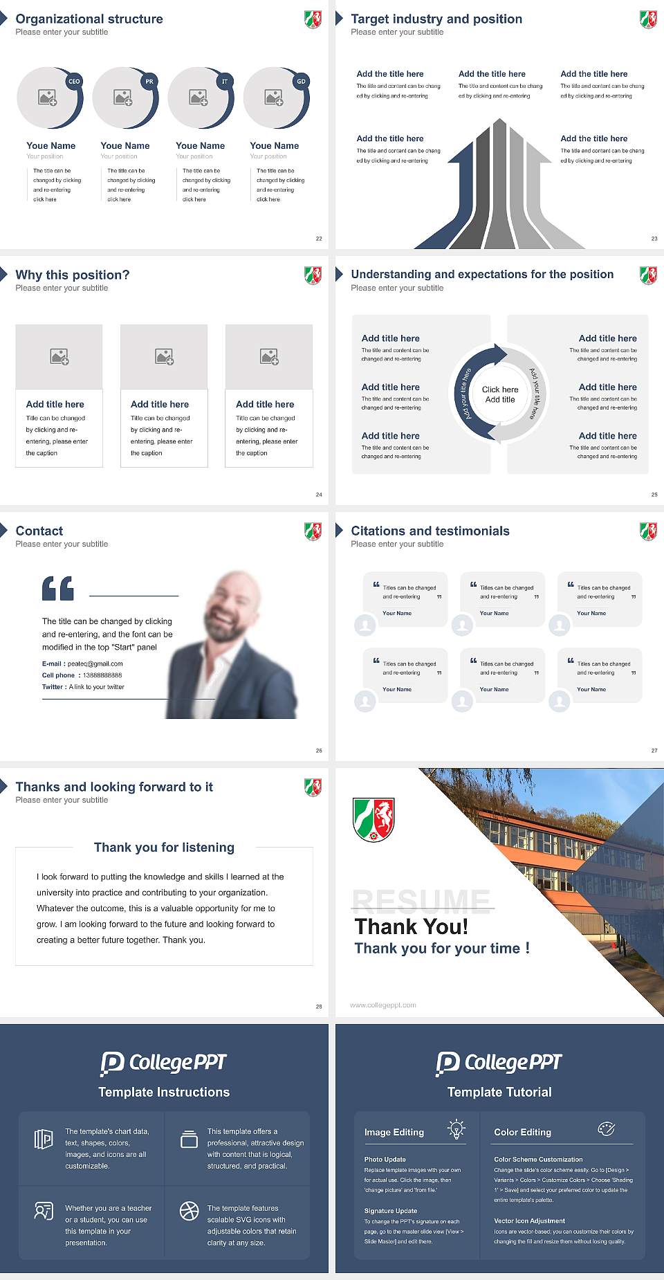 University of Applied Sciences for the Administration of Justice North Rhine-Westphalia Resume PPT Template4:3 ratio PPT effect preview image4