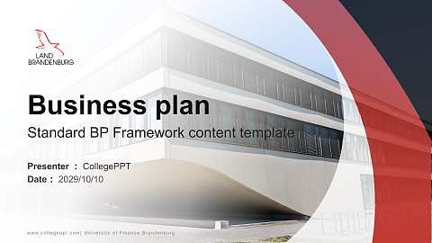 University of Finance Brandenburg Competition/Entrepreneurship Contest PPT Template