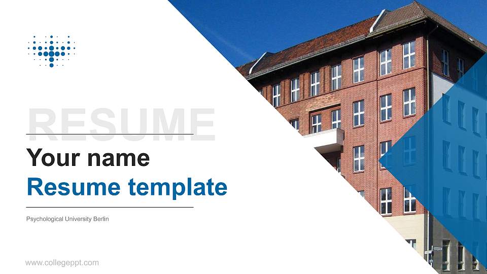 Psychological University Berlin Resume PPT Template16:9 ratio PPT effect preview image
