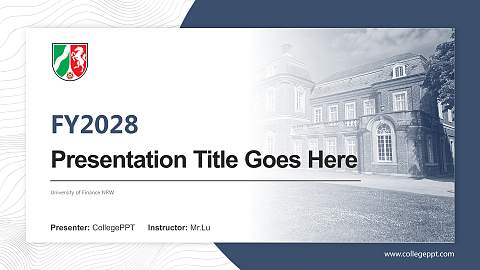 University of Finance NRW Academic Presentation/Research Findings Report PPT Template