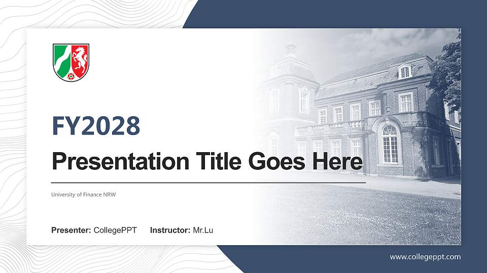 University of Finance NRW Academic Presentation/Research Findings Report PPT Template16:9 ratio PPT effect preview image