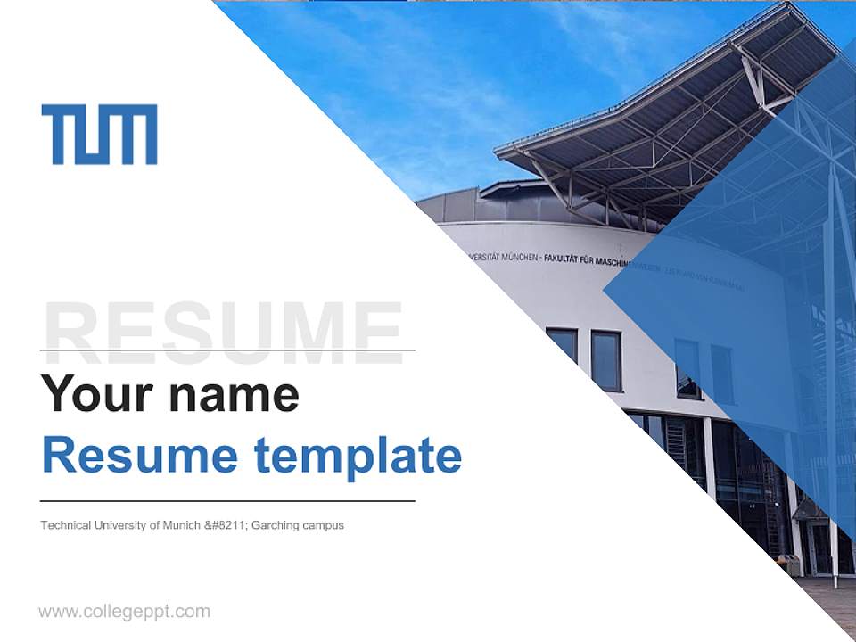 Technical University of Munich – Garching campus Resume PPT Template4:3 ratio PPT effect preview image5