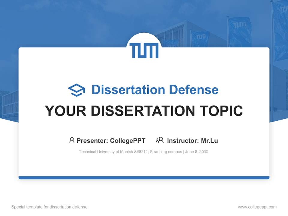 Technical University of Munich – Straubing campus Graduation Thesis Defense PPT Template4:3 ratio PPT effect preview image7