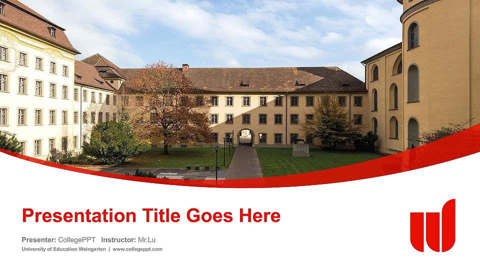 University of Education Weingarten Course/Courseware Creation PPT Template16:9 ratio PPT effect preview image