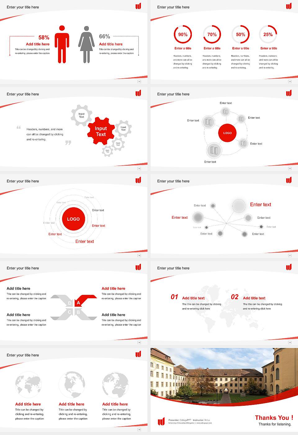 University of Education Weingarten Course/Courseware Creation PPT Template16:9 ratio PPT effect preview image4