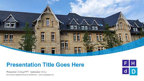 University of Applied Sciences of Diakonie Course/Courseware Creation PPT Template
