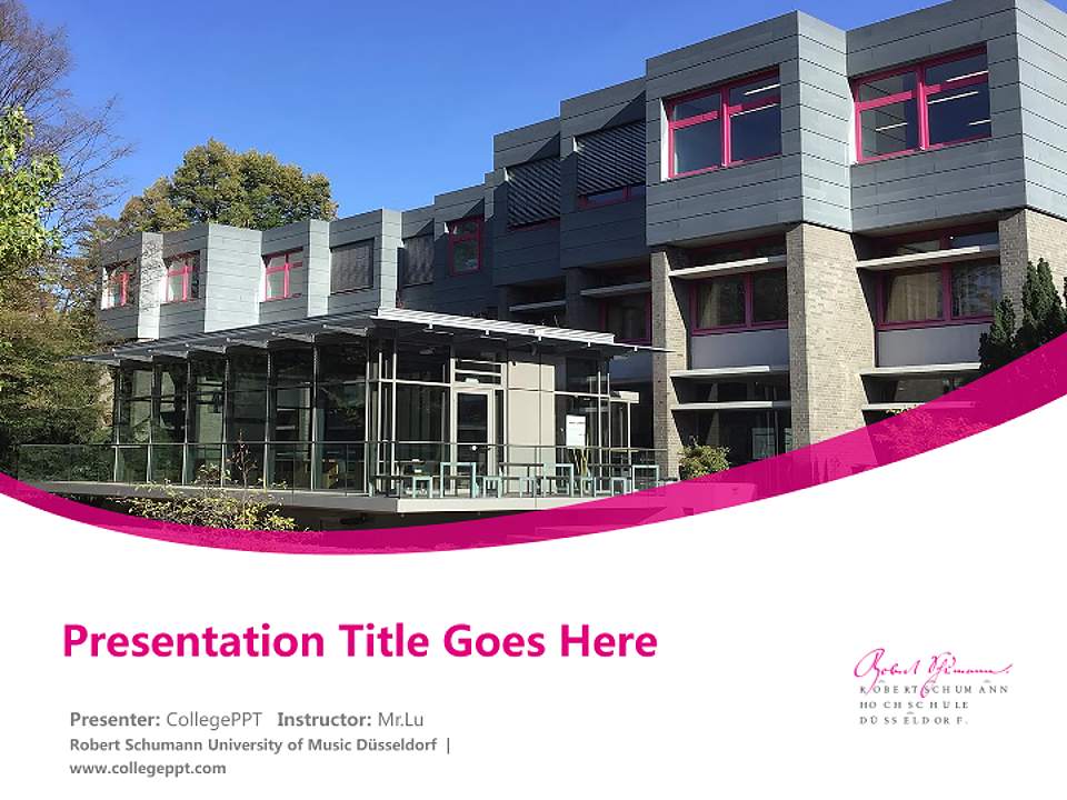 Robert Schumann University of Music Düsseldorf Course/Courseware Creation PPT Template4:3 ratio PPT effect preview image5
