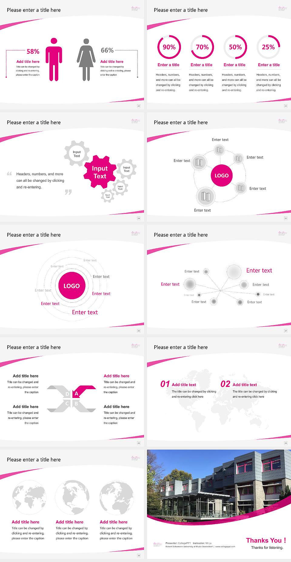 Robert Schumann University of Music Düsseldorf Course/Courseware Creation PPT Template4:3 ratio PPT effect preview image4