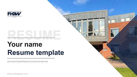 University of Applied Sciences for Business Hannover Resume PPT Template
