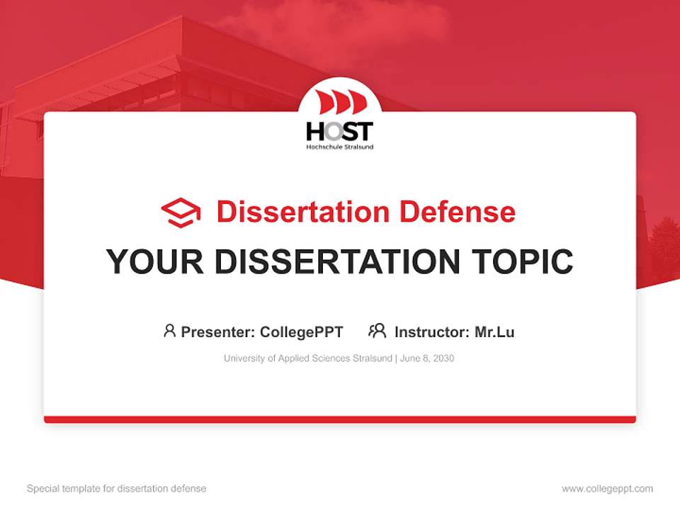 University of Applied Sciences Stralsund Graduation Thesis Defense PPT Template4:3 ratio PPT effect preview image7
