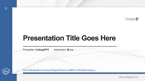 South Westphalia University of Applied Sciences – Meschede campus Thesis Proposal/Graduation Defense PPT Template